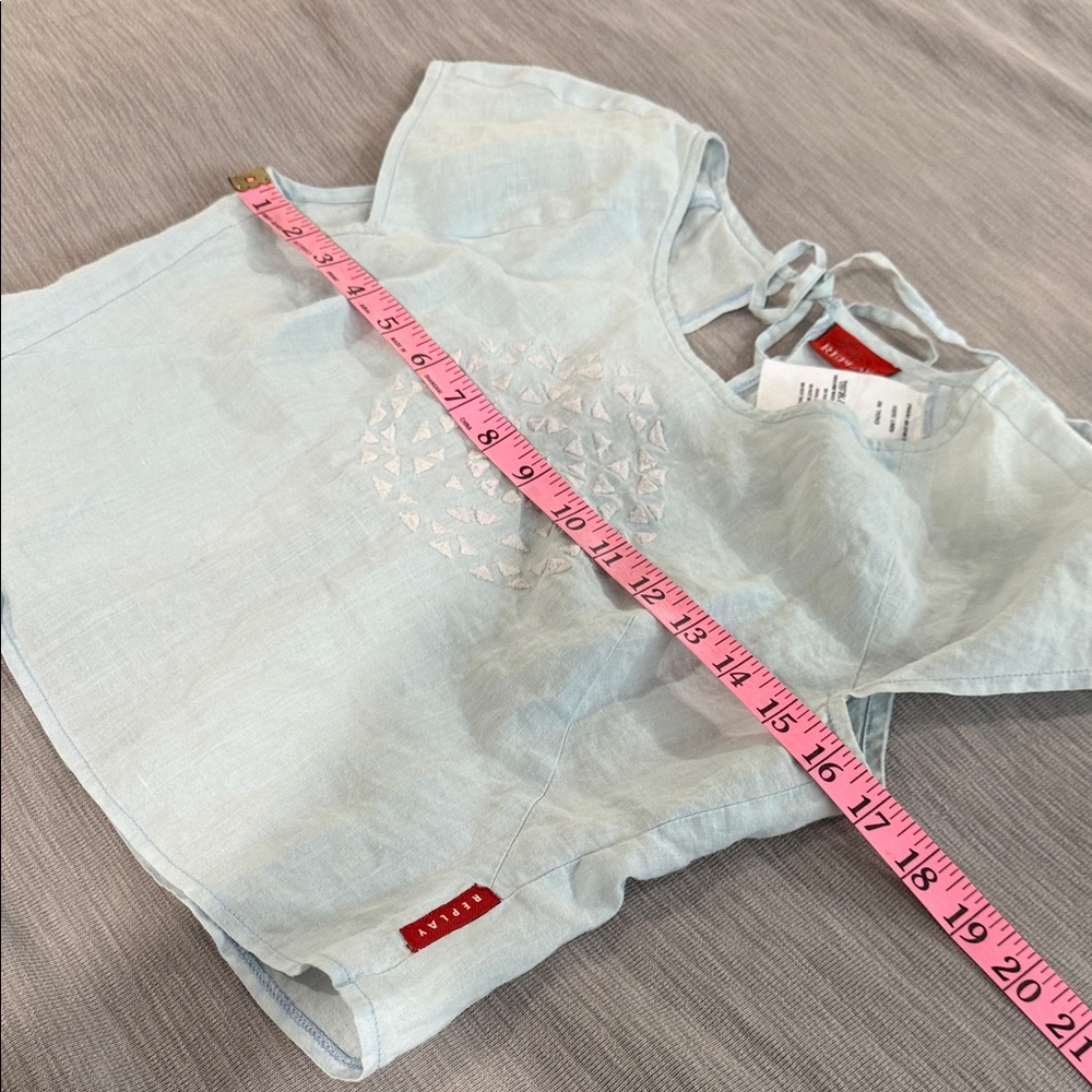 Replay 100% Linen crop top - Picture 6 of 7